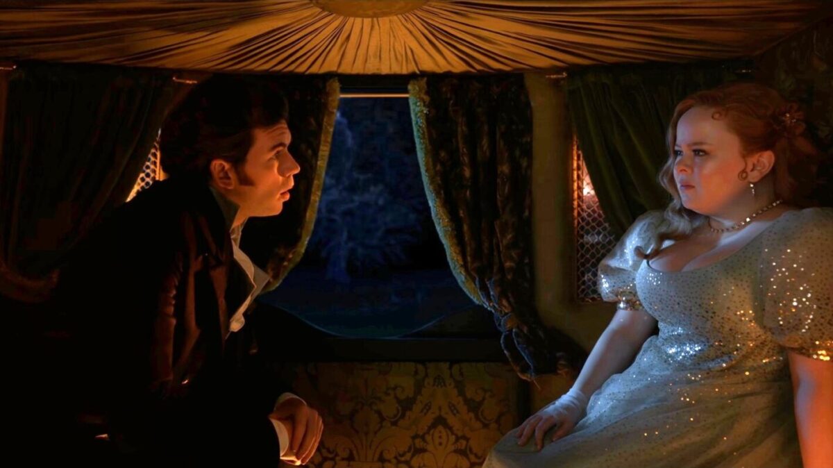 bridgerton carriage scene luke newton nicola coughlan polin netflix 1420x798