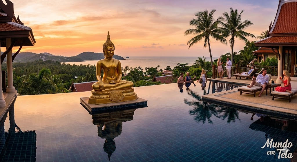 Ambientação de The White Lotus 3 temporada na Tailândia.