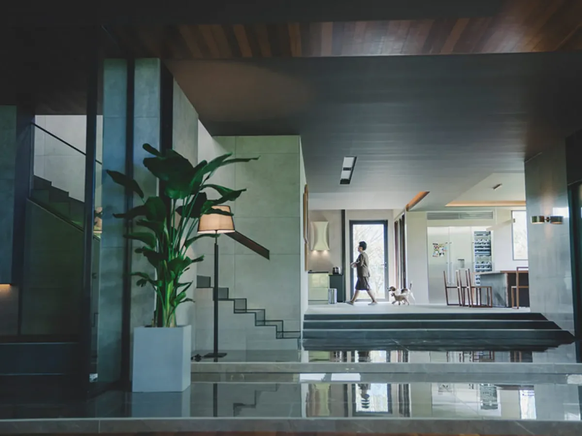 Estrutura narrativa da mansão e escadas em Parasita (Parasite).