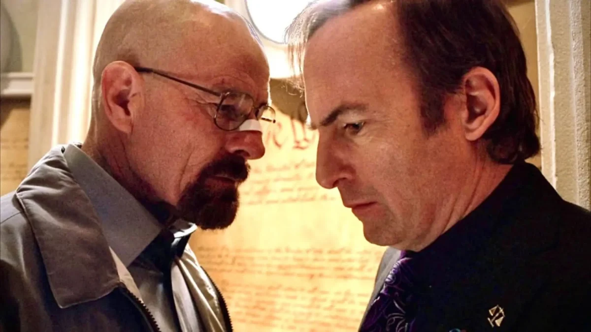 Resumo da 2ª temporada de Breaking Bad: A ascensão de Heisenberg Saul Goodman recebendo Walter White em seu escritório.
