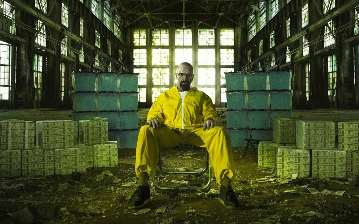 Walter White refletindo sobre sua transformação em Breaking Bad.