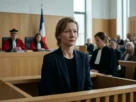 Sandra Voyter durante o julgamento em Anatomia de uma Queda.