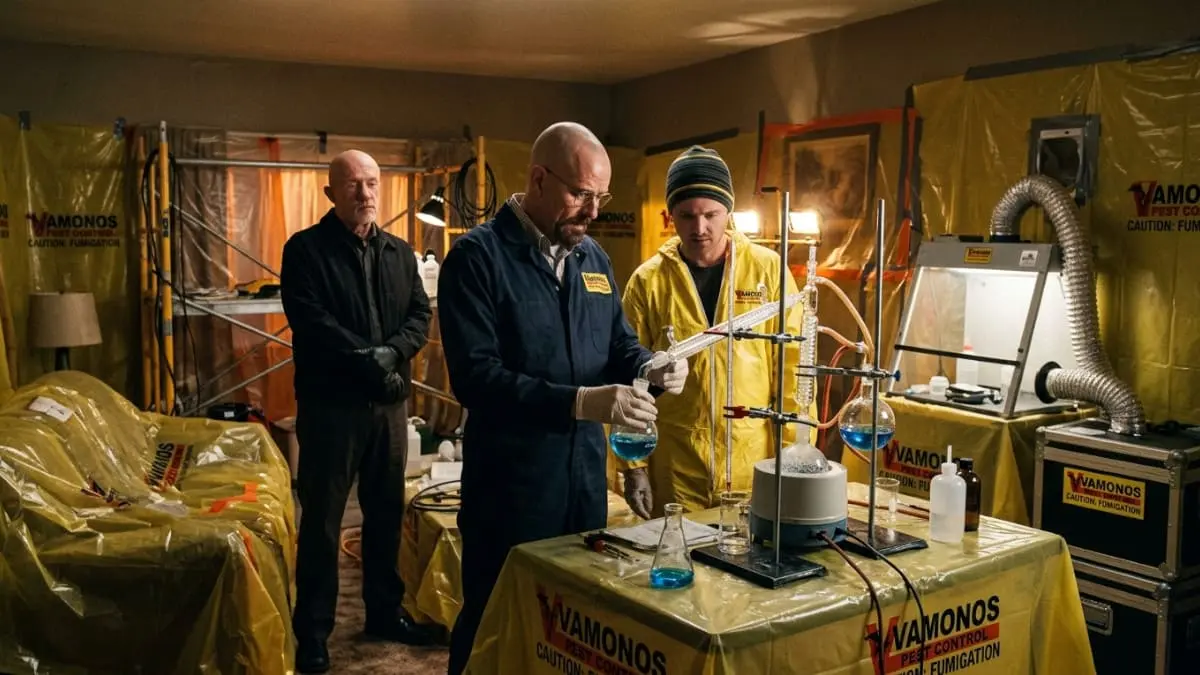 Walter White no deserto durante a 5ª temporada de Breaking Bad.
