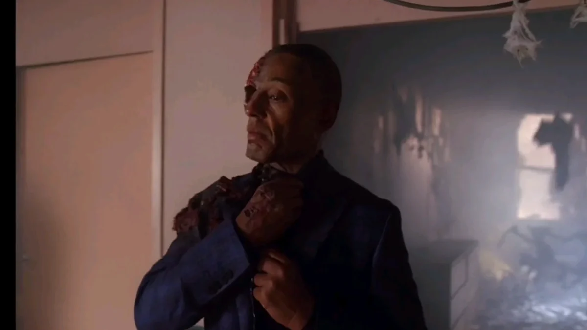 Gustavo Fring após a explosão no episódio final.